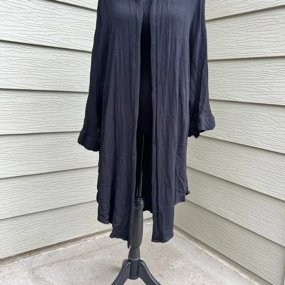 TORRID 2 (2X 18-20) black long open front cardigan. Rayon